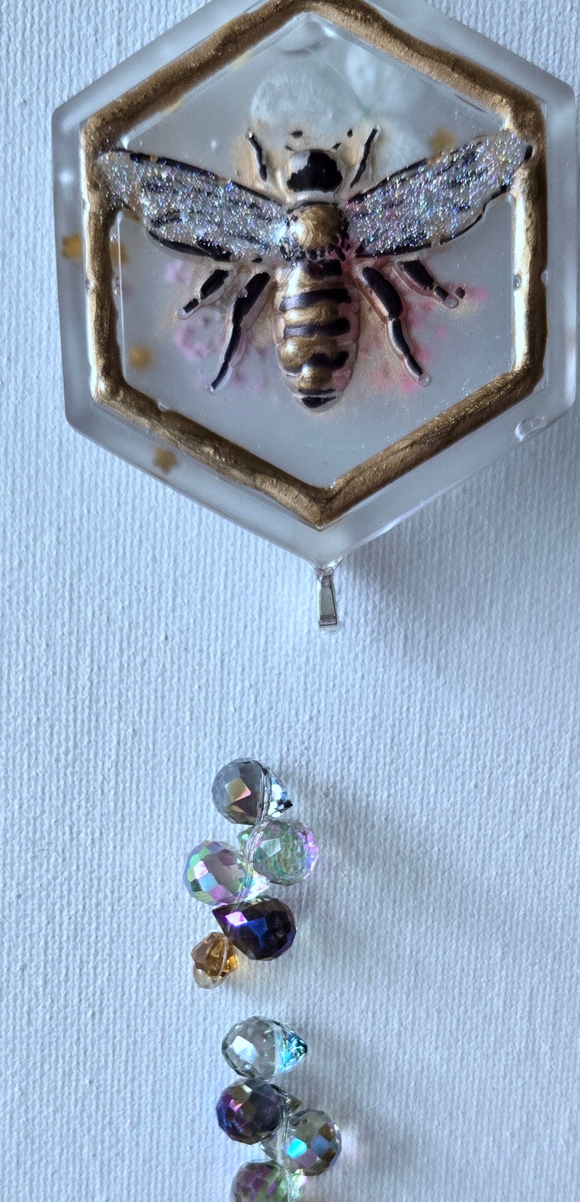 Bees and Crystals suncatcher