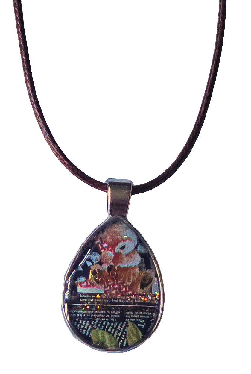 Collage Necklace 'Warning'