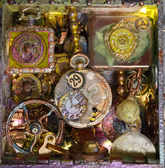 Cogs and Clocks Mixed Media music box