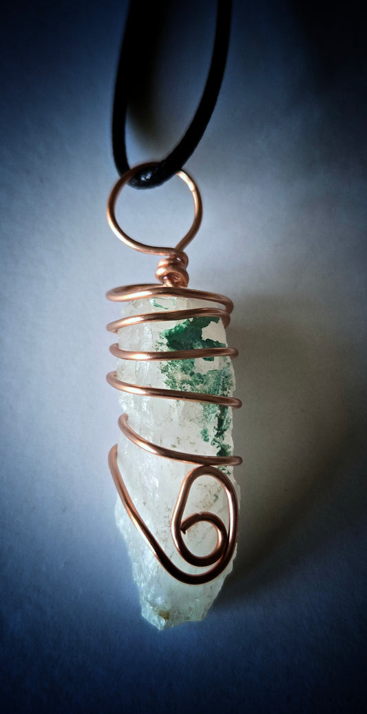 Clarity Quartz & Copper pendant