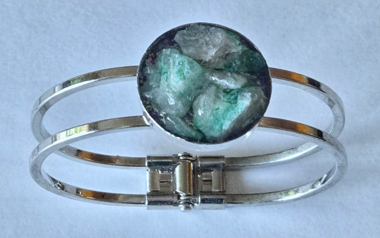 Clarity Quartz hinged bracelet