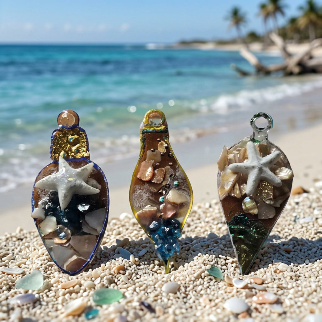Sand and Sparkle! Ornaments set